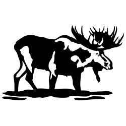 Bull Moose in Water Wall Decal