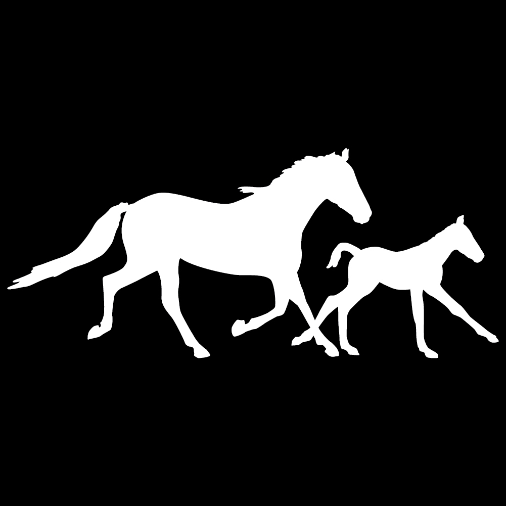 Horse Mother and Child Running Wall Decal
