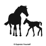 Horse Mother and Child Wall Decal
