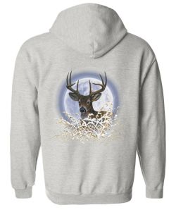 Deer Moon Zip Up Hooded Sweatshirt