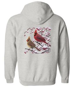White Crimson Morning Cardinals Zip Up Hooded Sweatshirt