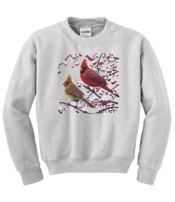 White Crimson Morning Cardinals Crew Neck Sweatshirt
