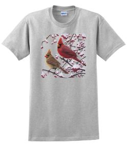 White Crimson Morning Cardinals T-Shirt
