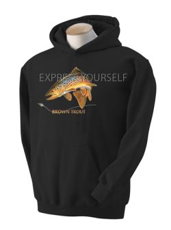 Brown Trout Combo Pullover Hooded Sweatshirt