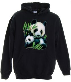 Panda and Cub Pullover Hooded Sweatshirt