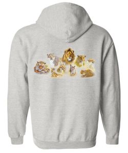 Cats of the World Big Cats Zip Up Hooded Sweatshirt