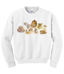 Cats of the World Big Cats Crew Neck Sweatshirt