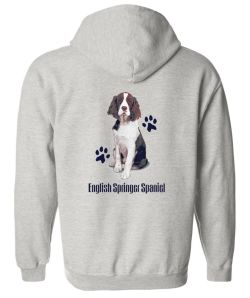 English Springer Spaniel Zip Up Hooded Sweatshirt