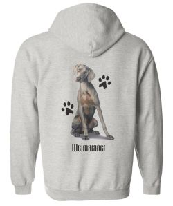Weimaraner Zip Up Hooded Sweatshirt