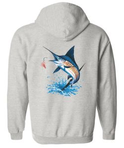 Blue Marlin Zip Up Hooded Sweatshirt