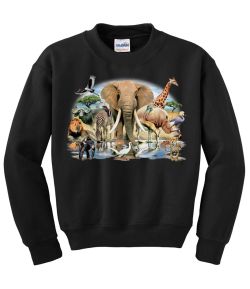 African Oasis Exotic Animal Crew Neck Sweatshirt