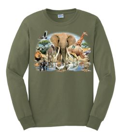 African Oasis Exotic Animal Long Sleeve T-Shirt