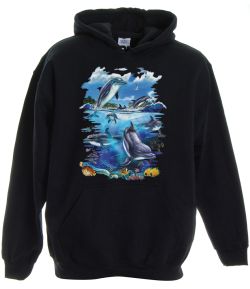 Dolphin Frenzy Pullover Hooded Sweatshirt