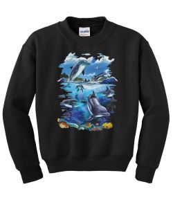 Dolphin Frenzy Crew Neck Sweatshirt