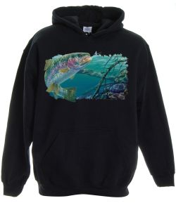 Swim Meet Rainbow Trout Pullover Hooded Sweatshirt