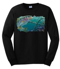 Swim Meet Rainbow Trout Long Sleeve T-Shirt