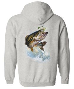 Fish and Hook Largemouth Bass Zip Up Hooded Sweatshirt