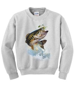 Fish and Hook Largemouth Bass Crew Neck Sweatshirt
