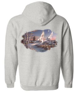 Crescendo Snow Owl Zip Up Hooded Sweatshirt