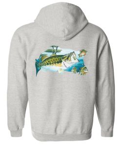 Large Mouth Bass Zip Up Hooded Sweatshirt