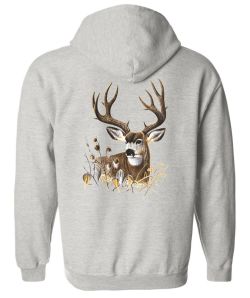 Fall Buck Zip Up Hooded Sweatshirt