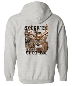 Smoke 'Em Whitetail Zip Up Hooded Sweatshirt
