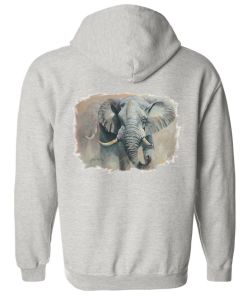 Elephant Zip Up Hooded Sweatshirt