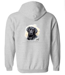 Black Labrador Head Zip Up Hooded Sweatshirt