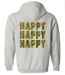 Happy Happy Happy Zip Up Hooded Sweatshirt