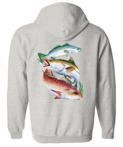 Inshore Slam Snook & Redfish Zip Up Hooded Sweatshirt