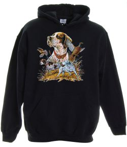 Pointer with Pheasants Pullover Hooded Sweatshirt