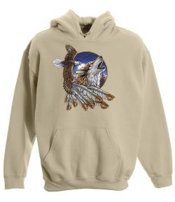 Wolf and Eagle Pullover Hooded Sweatshirt