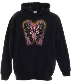 Wings and Butterfly Pullover Hooded Sweatshirt