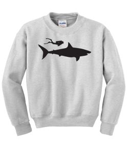 Shark and Diver Crew Neck Sweatshirt - MENS Sizing