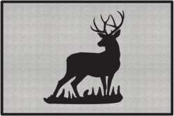 Mule Deer Buck Silhouette Door Mats