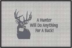 A Hunter Will Do Anything Whitetail Deer Silhouette Door Mats