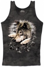Wolf in Dyed Paw Ladies Tank Top