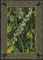 Mossy Oak� Breakup Solid Border with Deer Heads Area Rug