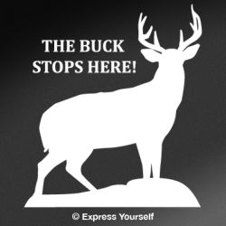 The Buck Stops Here Deer Decal