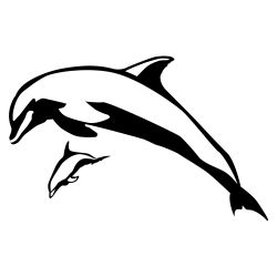 Mother and Calf Breaching Dolphin Wall Decal