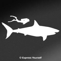 Shark and Diver Decal