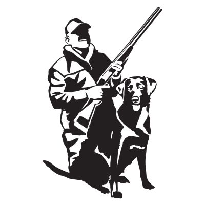 Duck Hunter and Lab Hunting Dog Decal