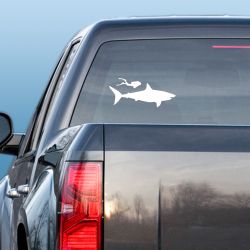 Shark and Diver Decal