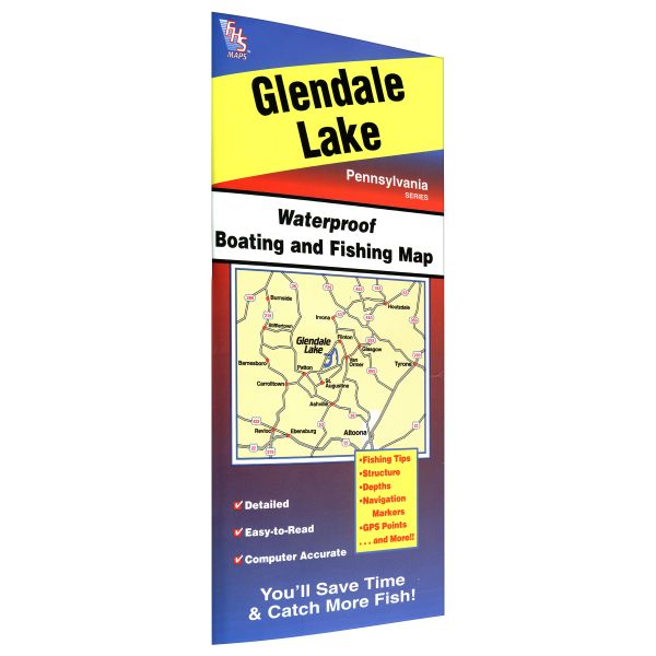 Pennsylvania Glendale Lake Fishing Hot Spots Map