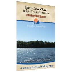 Wisconsin Spider Chain Lake (Sawyer Co) Fishing Hot Spots Map