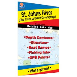 Florida St. Johns River (Rice Creek to Green Cove Springs) Fishing Hot Spots Map