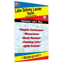 Georgia Sidney Lanier-North Lake (North of Browns Bridge) Fishing Hot Spots Map