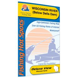 Wisconsin Wisconsin River-Below WI Dells Dam (Columbia Co) Fishing Hot Spots Map