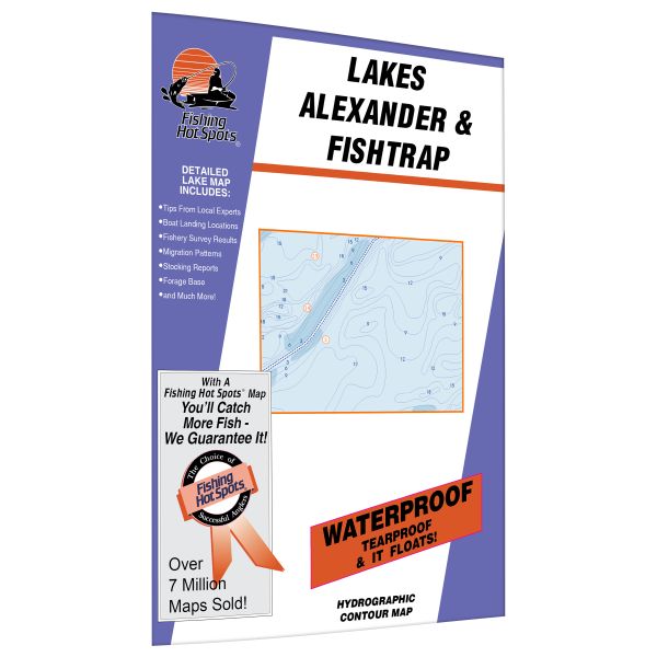 Minnesota Alexander/Fishtrap Lakes Lake Fishing Hot Spots Map