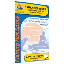 Illinois Kankakee River (IL/IN Line to Illinois River) Fishing Hot Spots Map